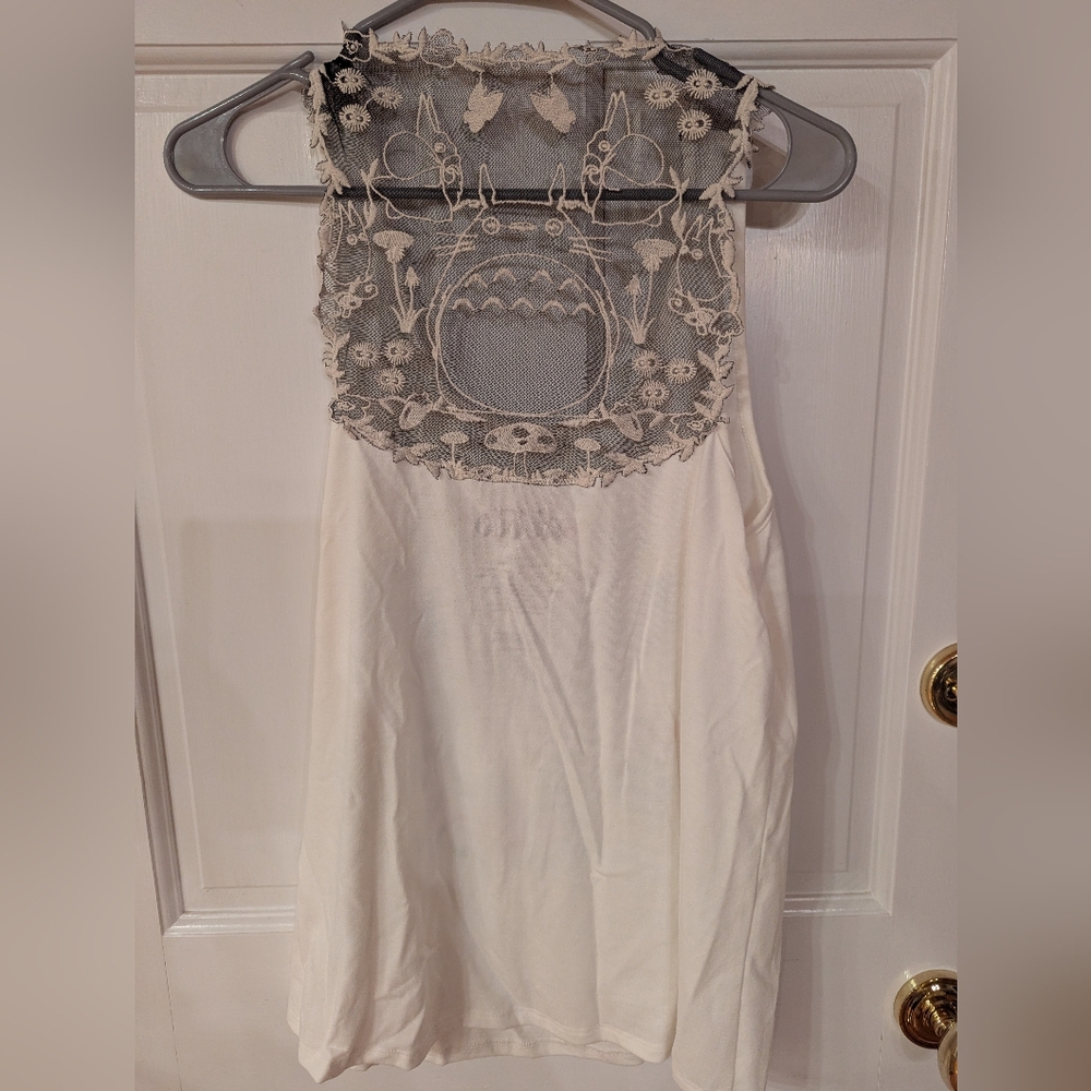 NWT Hot Topic Studio Ghibli My Neighbor Totoro Graphic Tank Crochet Back Size S - Picture 5 of 6